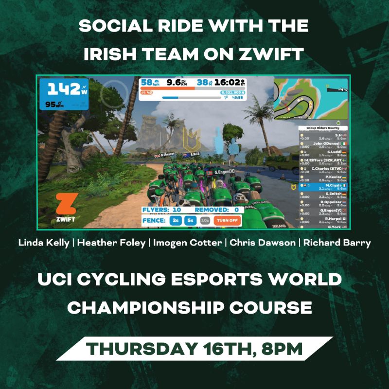 Cycling Ireland Social Ride With The Irish Team On Zwift 